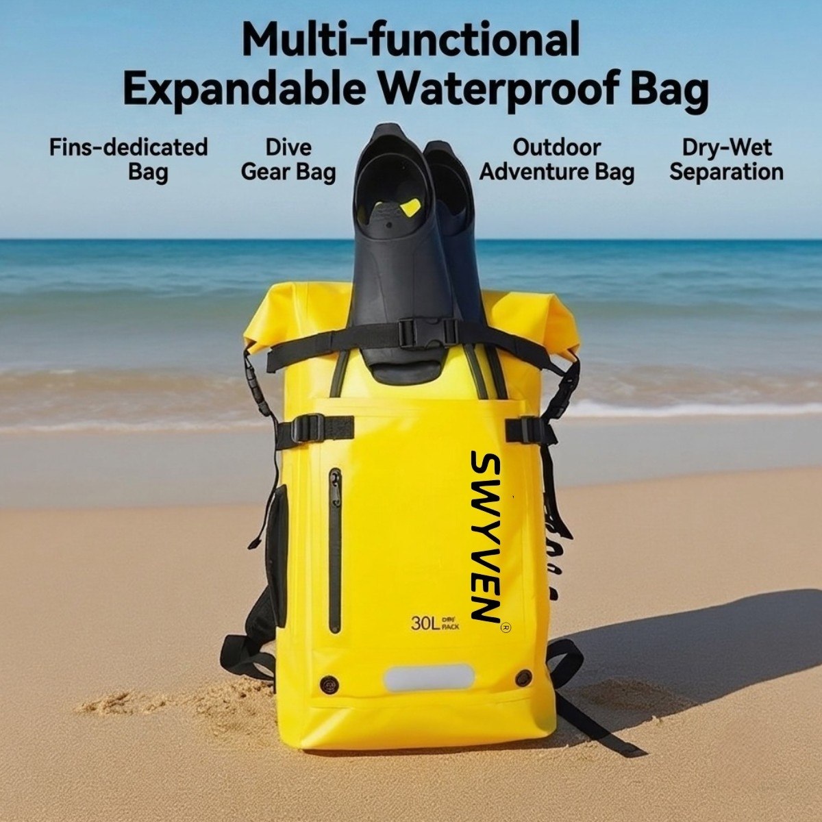 SW-ACC-BAG056-09 SWYVEN 30L Waterproof Swim Backpack