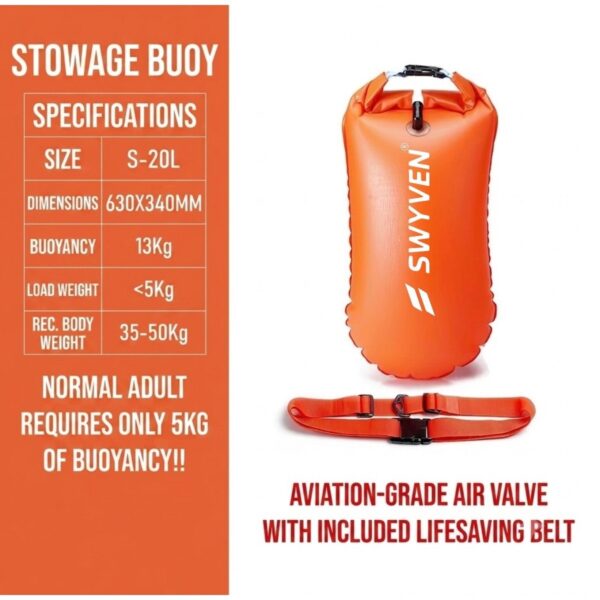 SW-OPE-SWI072-04 SWYVEN Swim Buoy & Dry Bag with Lifesaving Belt