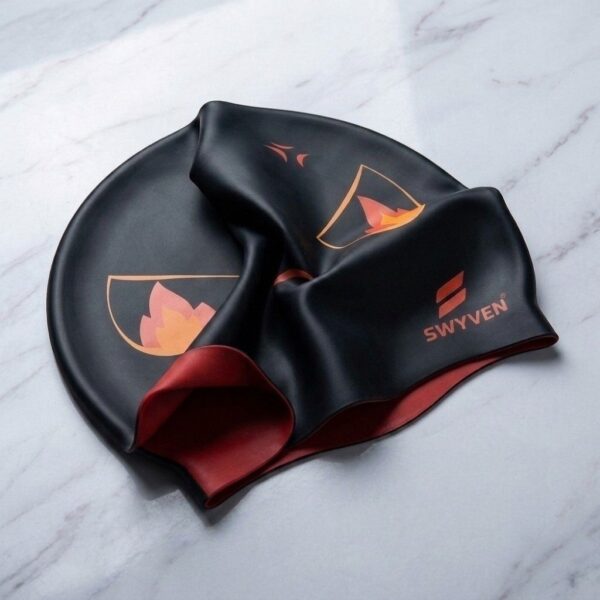 SWYVEN Reversible Blaze Swim Cap - Dual Expression