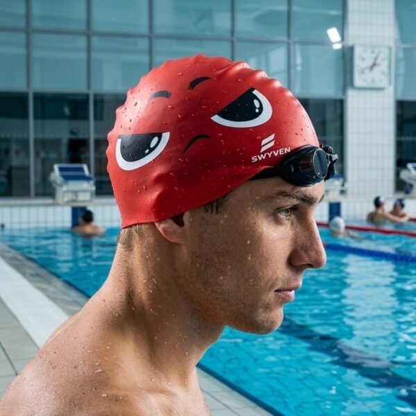 SWYVEN Reversible Blaze Swim Cap - Dual Expression