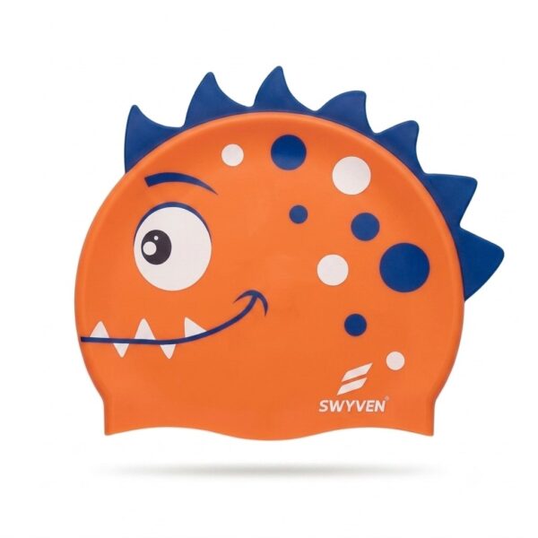 SW-SWI-SIL025-07 SWYVEN Dino-Spike Swim Cap - 3D Crest (55g - Vibrant Green)