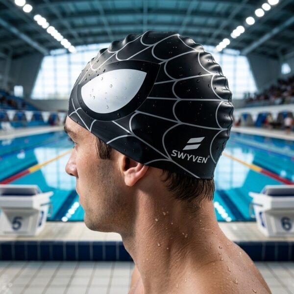 SWYVEN Arachnid Pro Swim Cap (60g - Stealth Edition)