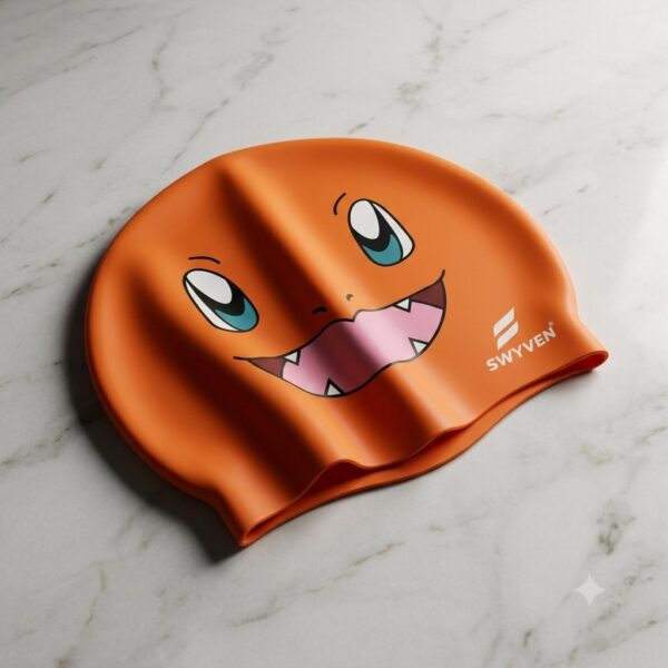 SW-SWI-SIL031-02 SWYVEN Flame Character Swim Cap (60g)