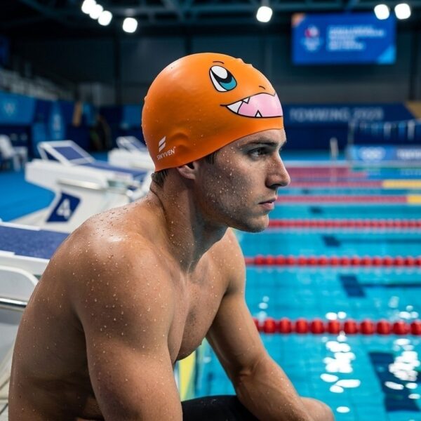 SW-SWI-SIL031-03 SWYVEN Flame Character Swim Cap (60g)
