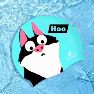SW-SWI-SIL037-01 SWYVEN Husky Hoo Swim Cap (60g)