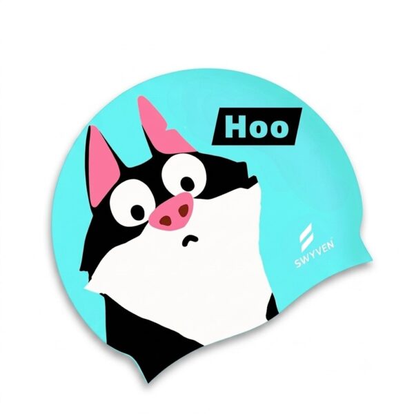 SW-SWI-SIL037-02 SWYVEN Husky Hoo Swim Cap (60g)