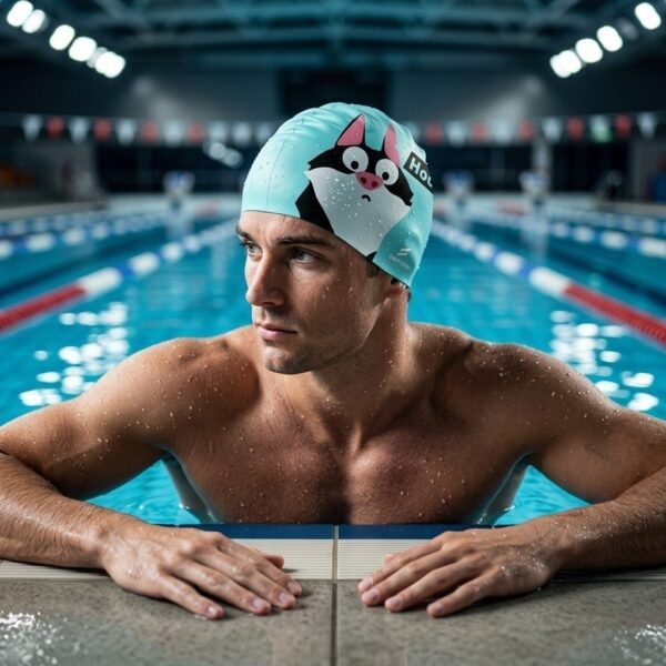 SW-SWI-SIL037-03 SWYVEN Husky Hoo Swim Cap (60g)