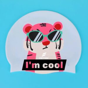 SW-SWI-SIL038-01 SWYVEN Cool Tiger Swim Cap (60g)