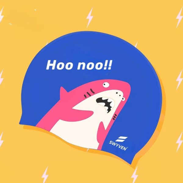 SW-SWI-SIL039-01 SWYVEN Panic Shark Swim Cap (60g)