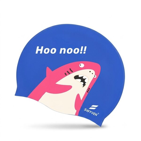 SW-SWI-SIL039-02 SWYVEN Panic Shark Swim Cap (60g)