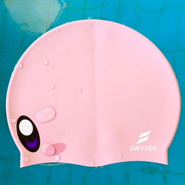 SW-SWI-SIL042-01 SWYVEN Pink Hero Pro Swim Cap (60g)