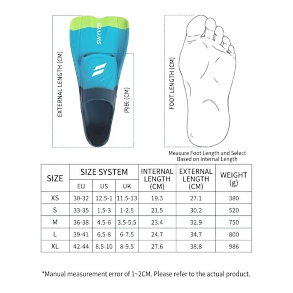 SW-TRA-FIN070-11 SWYVEN Short Training Swim Fins